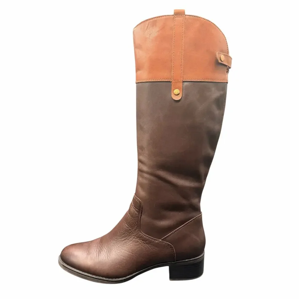 Franco Sarto two tone Brown Leather Tall Riding Boots Women’s 8.5